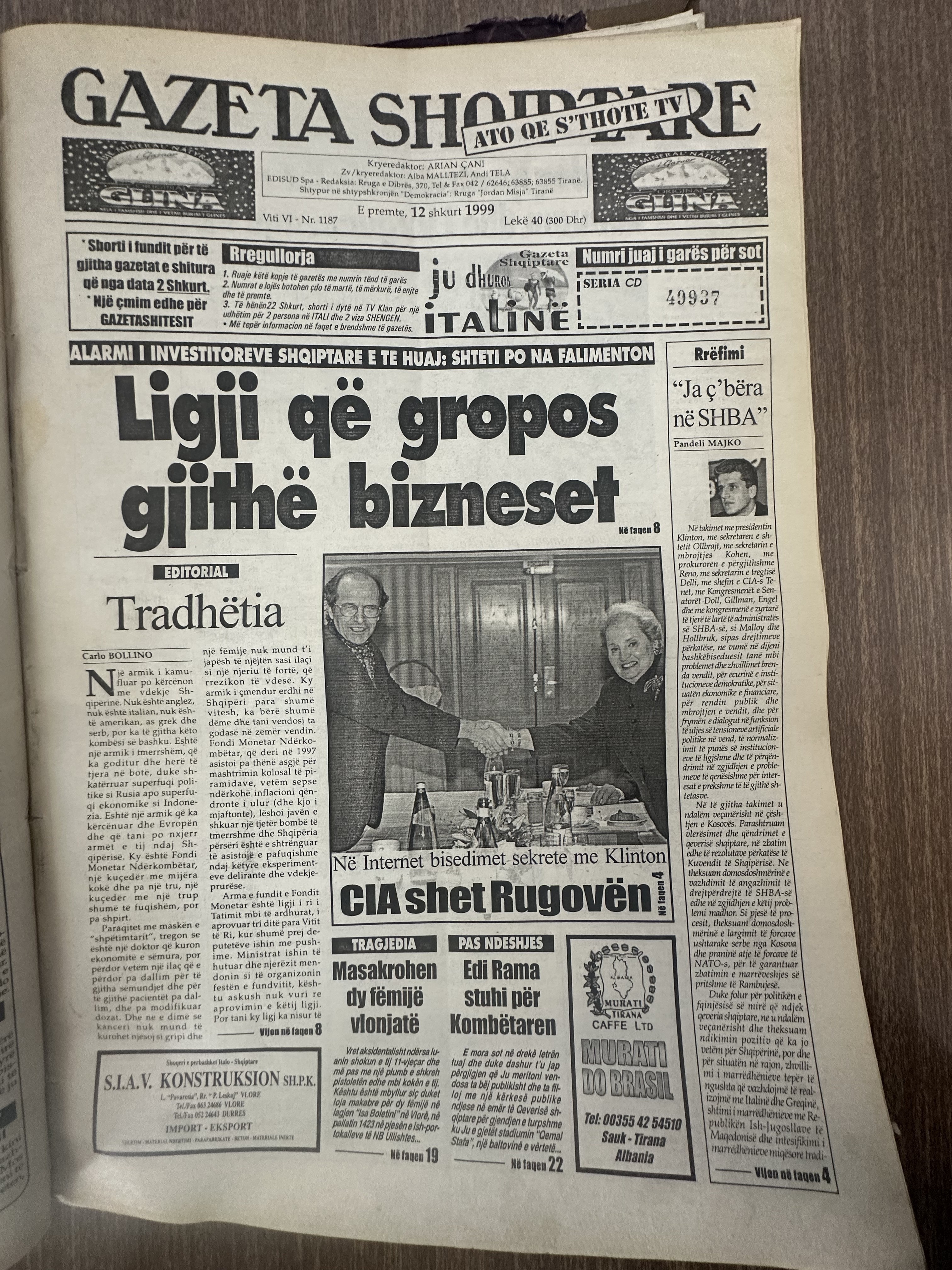 Gazeta Shqiptare 1999-02-12